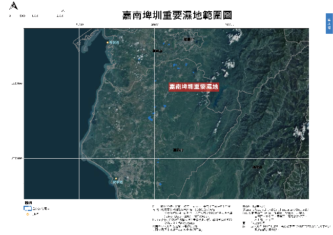 嘉南埤圳重要濕地範圍圖