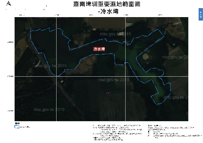 嘉南埤圳重要濕地範圍圖-冷水埤