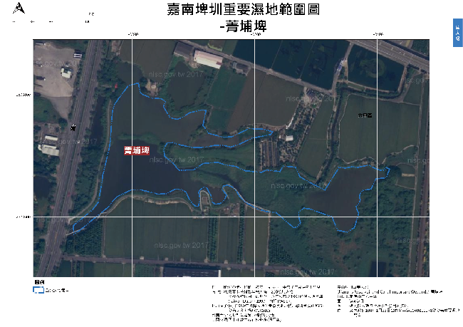 嘉南埤圳重要濕地範圍圖-菁埔埤